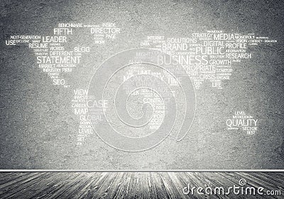 World map in typography Stock Photo