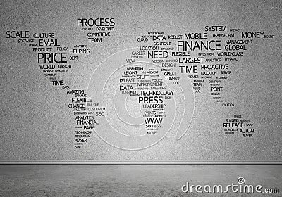 World map in typography Stock Photo