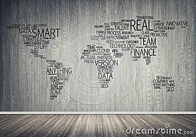 World map in typography Stock Photo