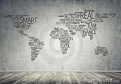 World map in typography Stock Photo