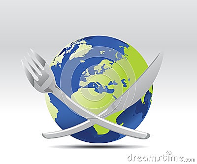 World Meal Cartoon Illustration