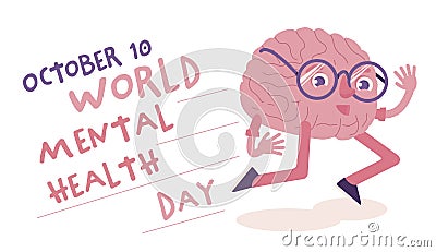 World mental health day. International event poster Vector Illustration