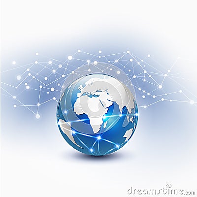 World mesh network technology, illustration Vector Illustration