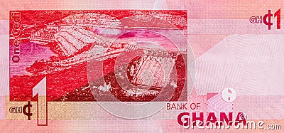 World money collection. Fragments of Ghana money Editorial Stock Photo