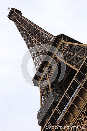 World most famous landmark Eiffel tower in Paris France during sunrise no people in picture Stock Photo