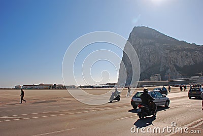 The World Most Interesting Airport Runway in Gibraltar The Rock Editorial Stock Photo