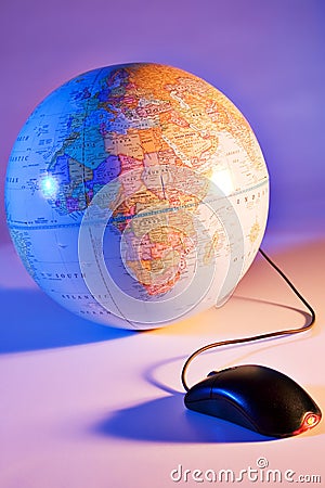 World at a mouse click Stock Photo