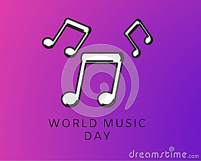 World music day illustration, 21 jun world music day Concept Cartoon Illustration