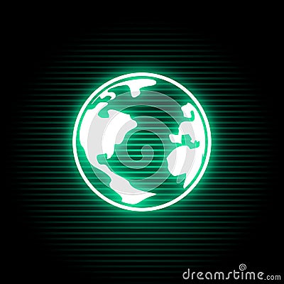 World neon symbol Vector Illustration