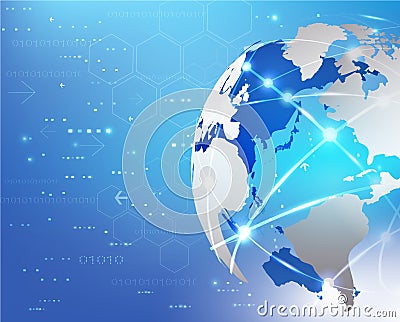 World network communication and technology background,illustration Vector Illustration