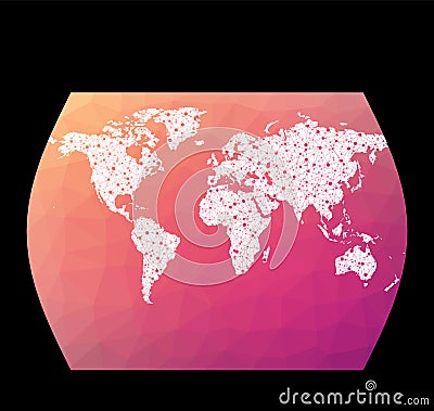 World network map. John Muir`s Times projection. Vector Illustration