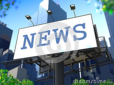 World News Concept on Billboard. Stock Photo