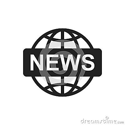 World news flat vector icon. News symbol logo illustration Vector Illustration