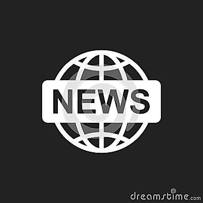 World news flat vector icon. News symbol logo illustration Vector Illustration