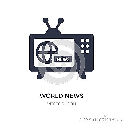 world news icon on white background. Simple element illustration from Technology concept Vector Illustration