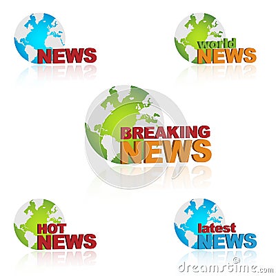 World news icons Vector Illustration