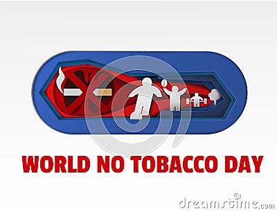 World no tobacco day art paper cut illustration Cartoon Illustration