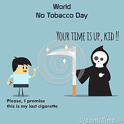 World no tobacco day celebation, sign for remembrance design illustration flat cute cartoon 31 may trend popular Vector Illustration