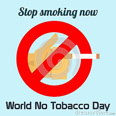 World no tobacco day celebation, sign for remembrance design illustration flat cute cartoon 31 may trend popular Stock Photo