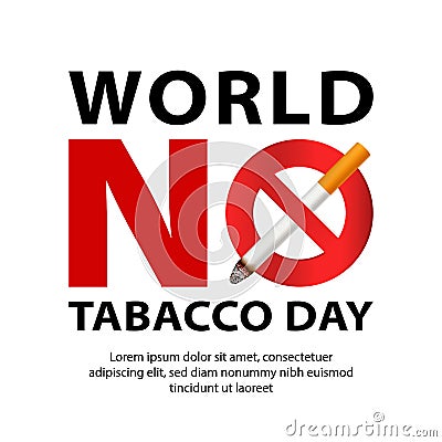 World no tobacco day concept background, realistic style Vector Illustration