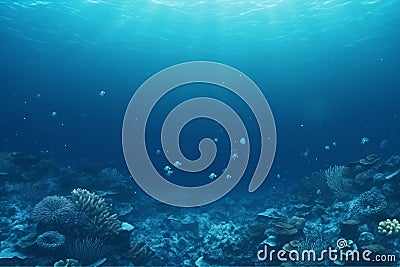 World ocean day underwater. Generate Ai Stock Photo