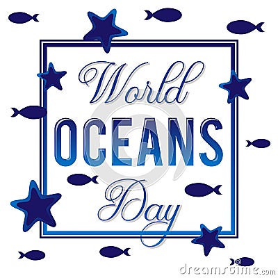 World Ocean Day. Vector illustration for holiday on the sea theme. Vector Illustration