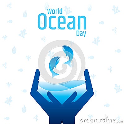 World ocean day. Vector illustration Vector Illustration