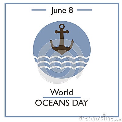 World Oceans Day, June 8 Vector Illustration