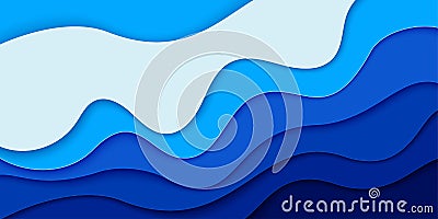 World Oceans Day paper art Vector Illustration