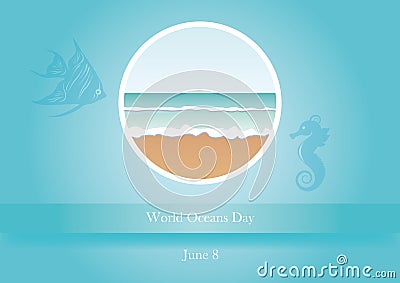 World Oceans Day vector Vector Illustration