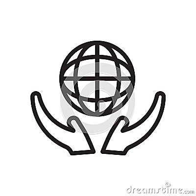 world in our hands icon isolated on white background Vector Illustration