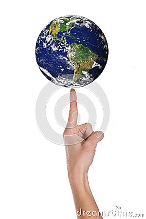 World over hand Stock Photo