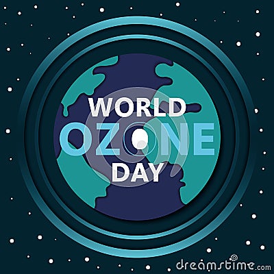 World ozone day Poster Vector Vector Illustration