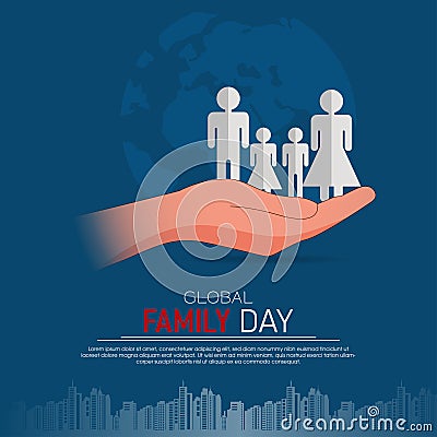 Global Family Day, Importance of Family Vector Illustration