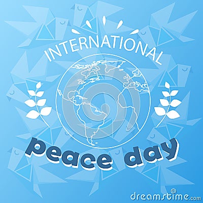 World Peace Day Earth International Holiday Poster Sketch Vector Illustration