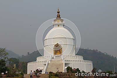 World Peace Pagoda , Pokhara, Nepal Editorial Stock Photo