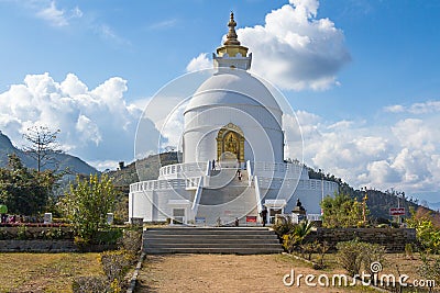 World peace pagoda - Pokhara, Nepal Editorial Stock Photo