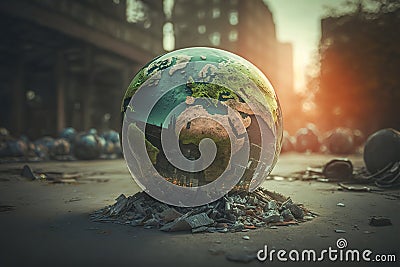 A World in Peril: Confronting the Global Crisis of Climate Change, ai generative Stock Photo