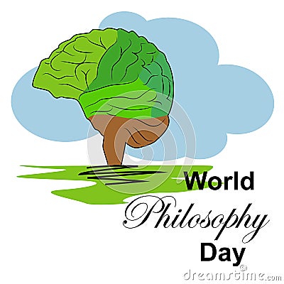 World Philosophy Day November. Buddhist man spiritual concept illustration Cartoon Illustration