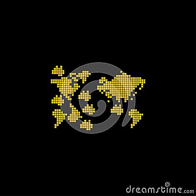 World Pixel map Design vector Vector Illustration