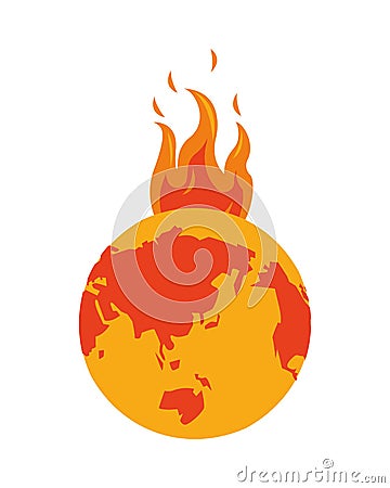 World planet melting global warming Vector Illustration