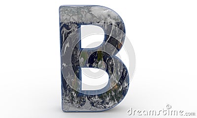 World plated letter B background paper, 3d rendering Stock Photo