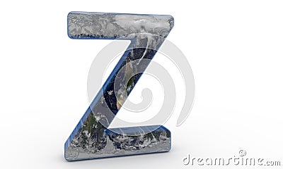 World plated letter Z background paper, 3d rendering Stock Photo