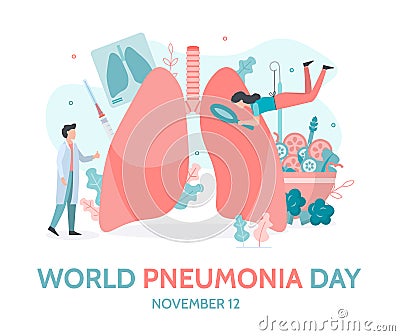World Pneumonia Day Banner Vector Illustration