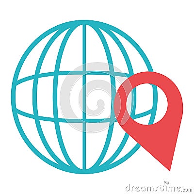 World pointer location service delivery isolated icon design Vector Illustration