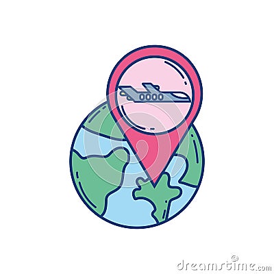 World pointer travel aviation transport airport Vector Illustration