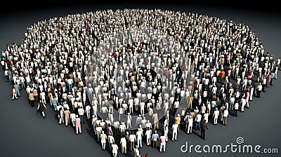 World Population Day. Group of different people, dark background. AI generated. Stock Photo