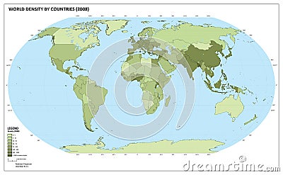 World population density map Stock Photo