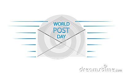 World post day fast envelope Vector Illustration