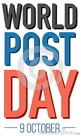 World Post Day on 9 October banner Vector Illustration